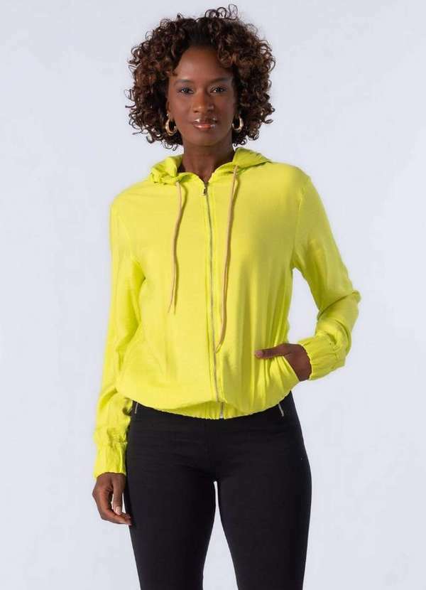 Lamis - Jaqueta com Capuz em Viscose Verde 2