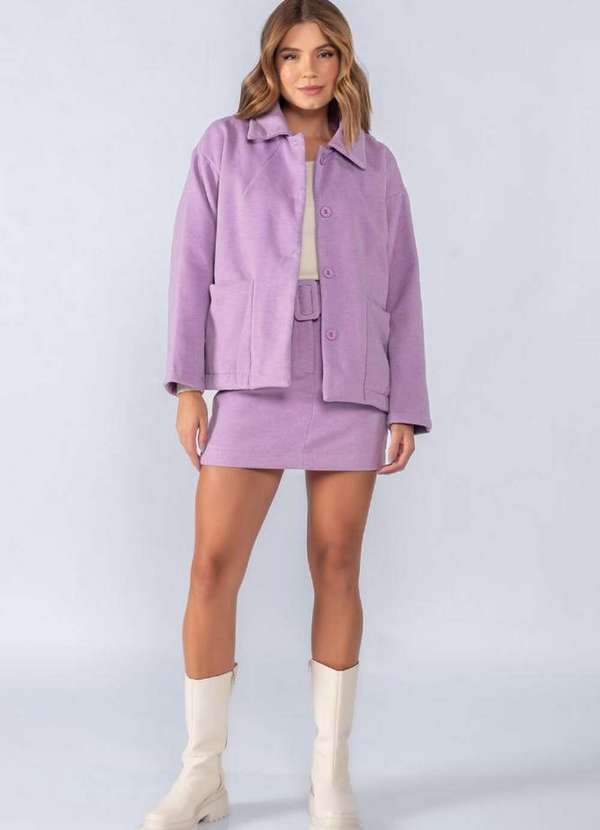 Lamis - Jaqueta Soft Gola Lainage Lilas