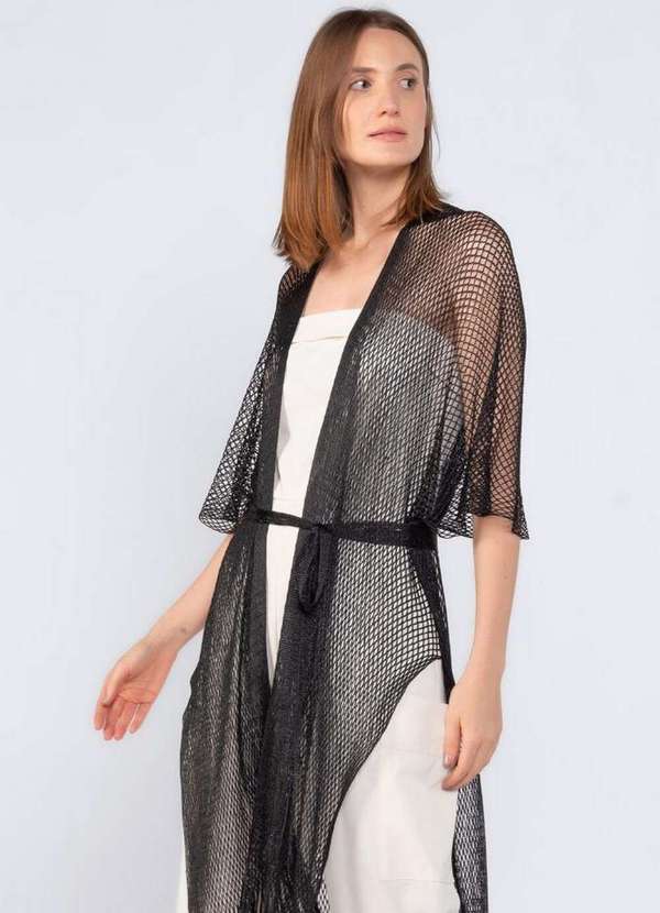 Lamis - Kimono Fios de Lurex Preto 3