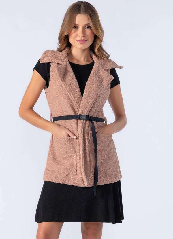 Lamis - Max Colete Pluma Gola Classica Rose