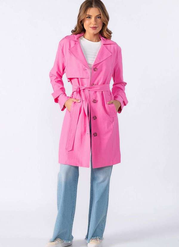 Lamis - Trench Coat Forrado Rosa