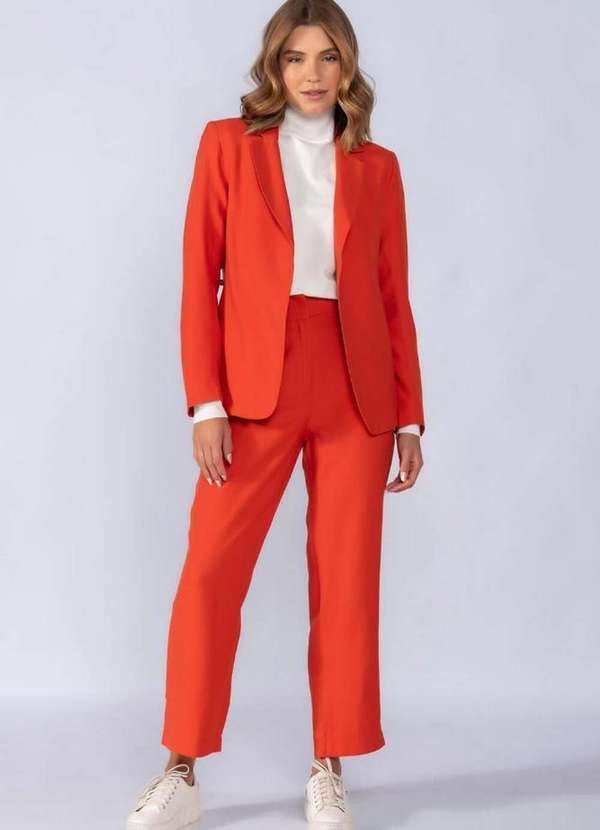 Lamis - Blazer com Amarração e Bolsos Laranja 2