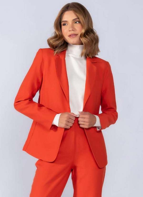 Lamis - Blazer com Amarração e Bolsos Laranja 3