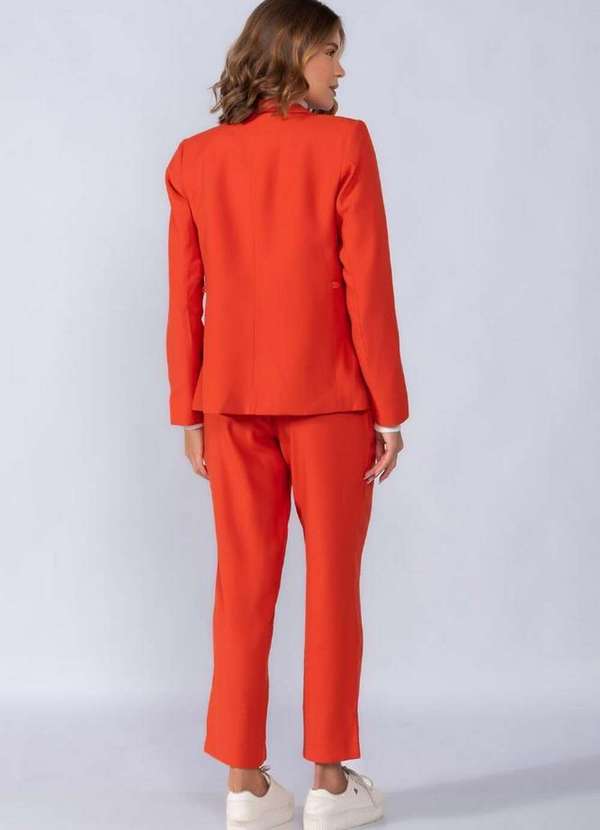 Lamis - Blazer com Amarração e Bolsos Laranja 4