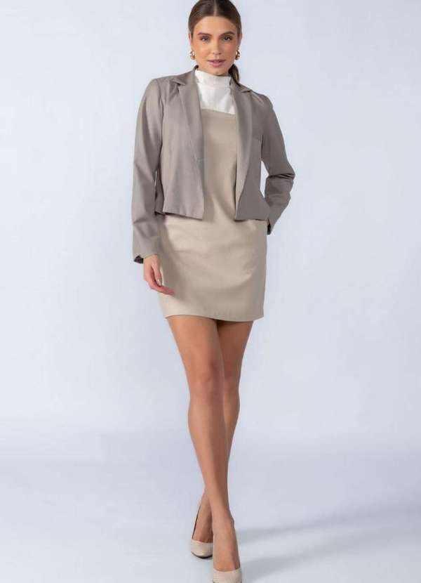 Lamis - Blazer Curto Forrado com Botoes Verde