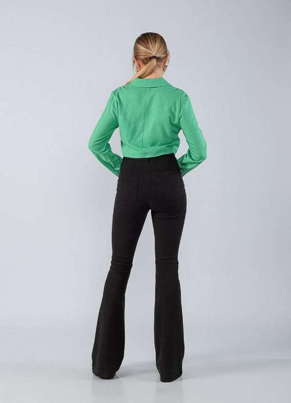 Lamis - Jaqueta Cropped Viscolinho com Bolsos Verde 4