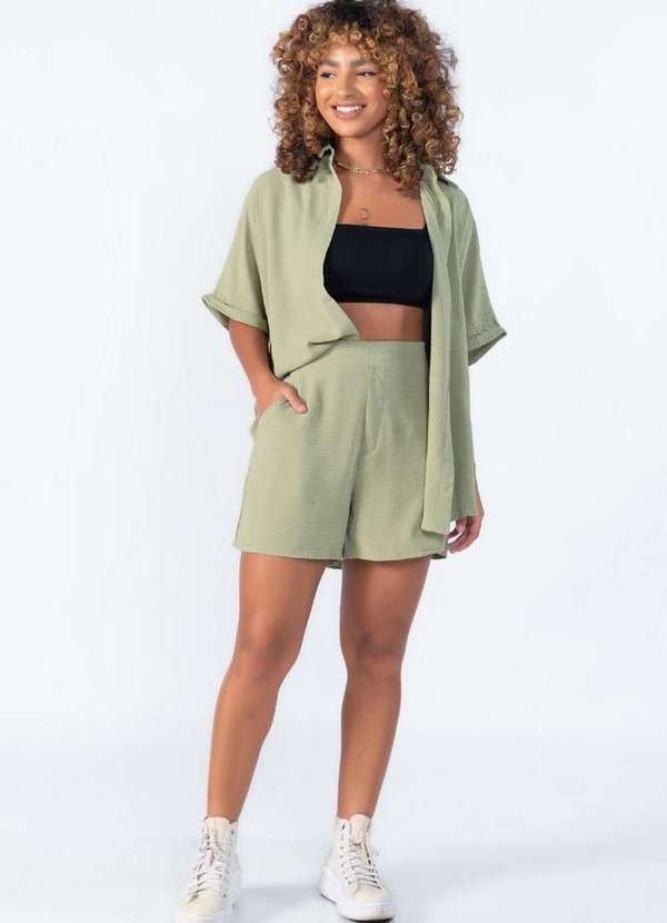 Lamis - Conjunto Camisa e Shorts Social Verde