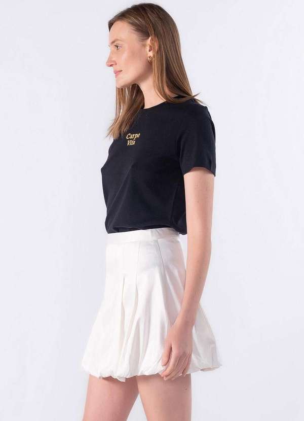 Lamis - Mini Saia Balone Acetinada Branco 3