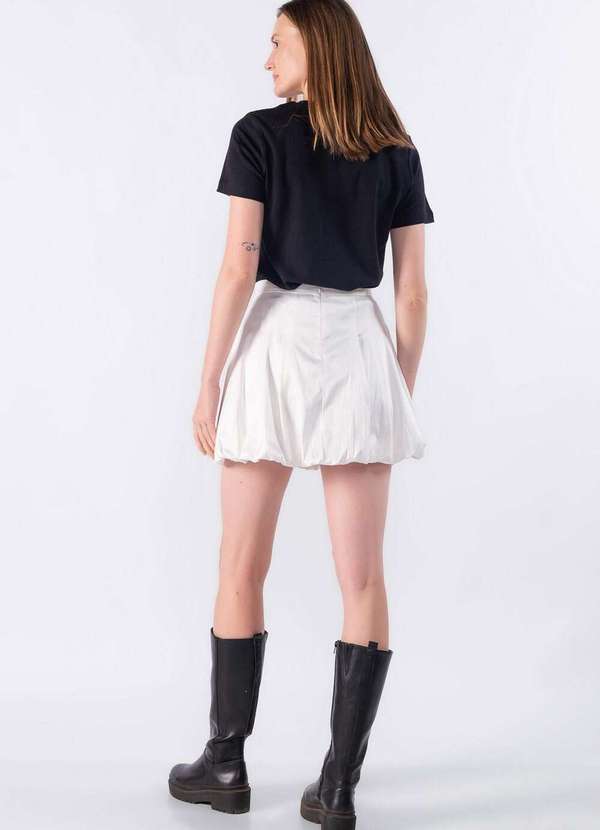 Lamis - Mini Saia Balone Acetinada Branco 4