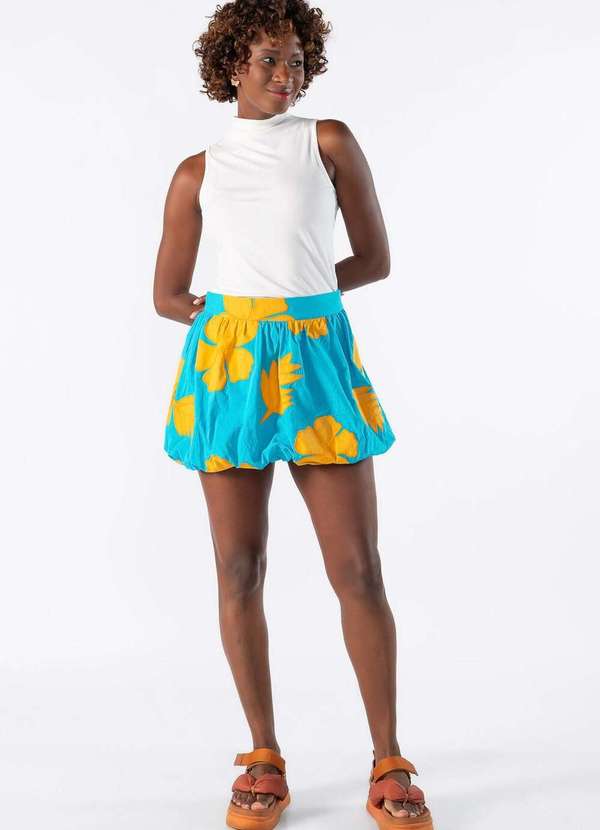 Lamis - Saia Balone Bordada Azul