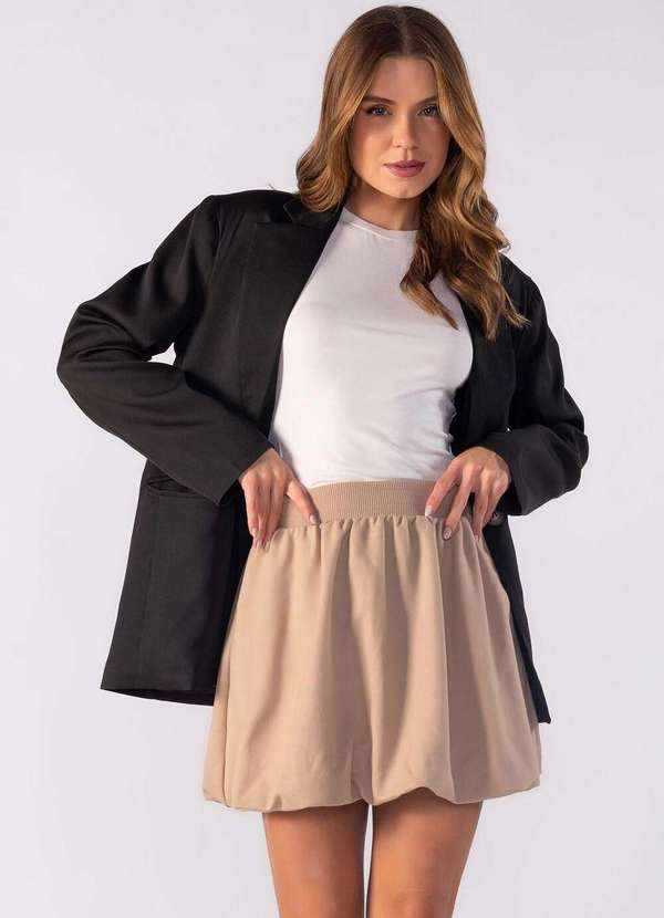 Lamis - Saia Balone de Moletom Bege