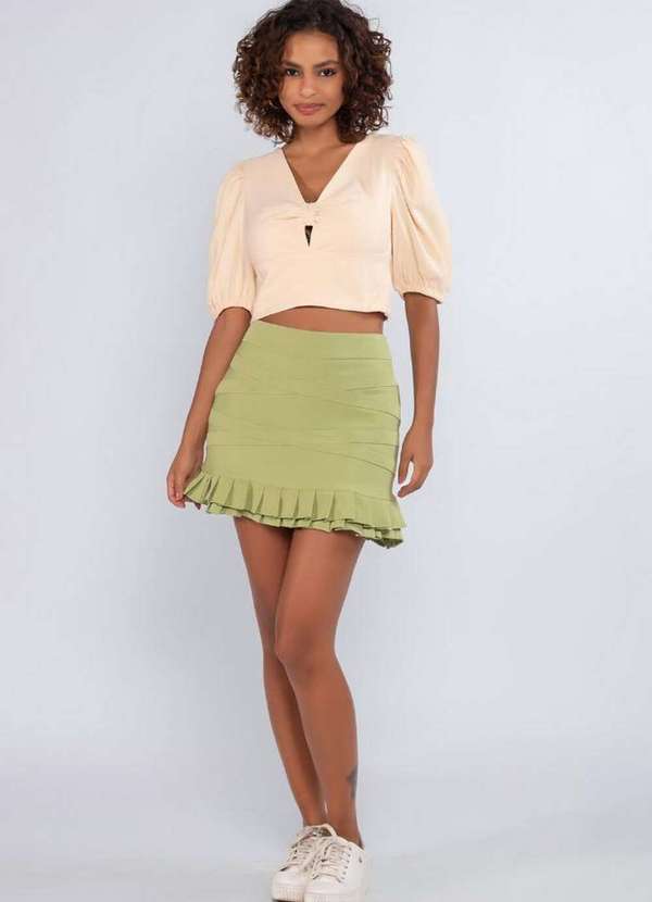 Moletinho Saia Assimetrica Com Babado Saia Assimétrica Babado My