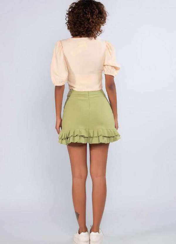Lamis - Saia com Recortes e Babado na Barra Verde 4