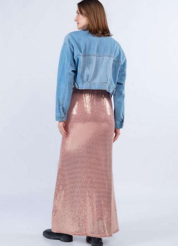 Lamis - Saia Longa com Ilhos Fenda Rosa 4