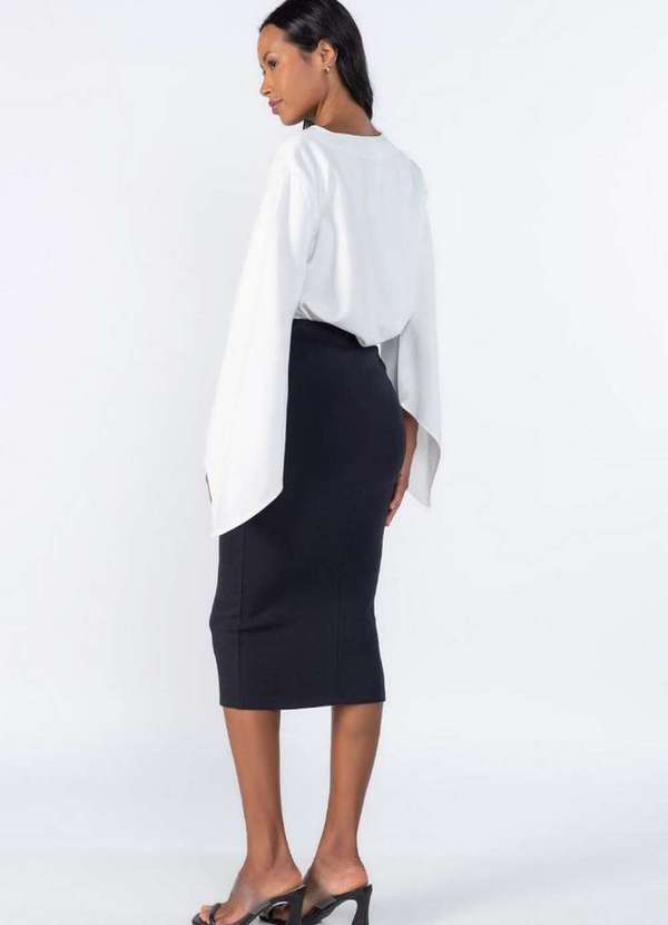 Lamis - Saia Midi Acinturada Preto 3