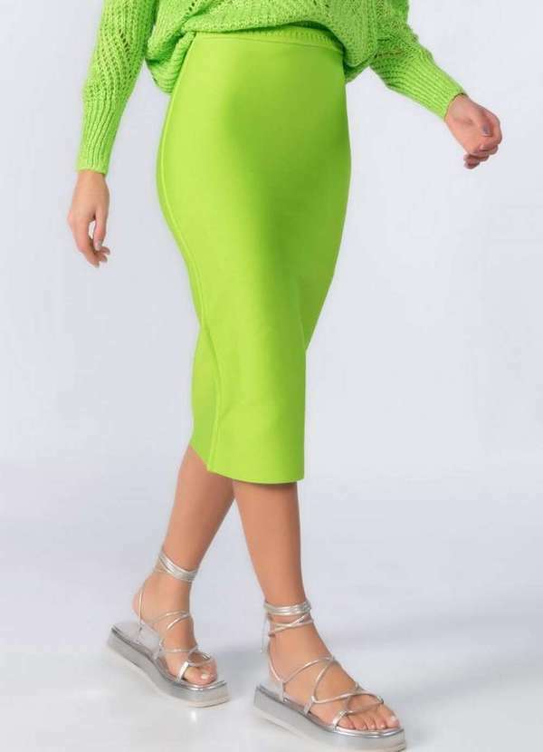 Lamis - Saia Midi Bandagem Forrada Verde 3