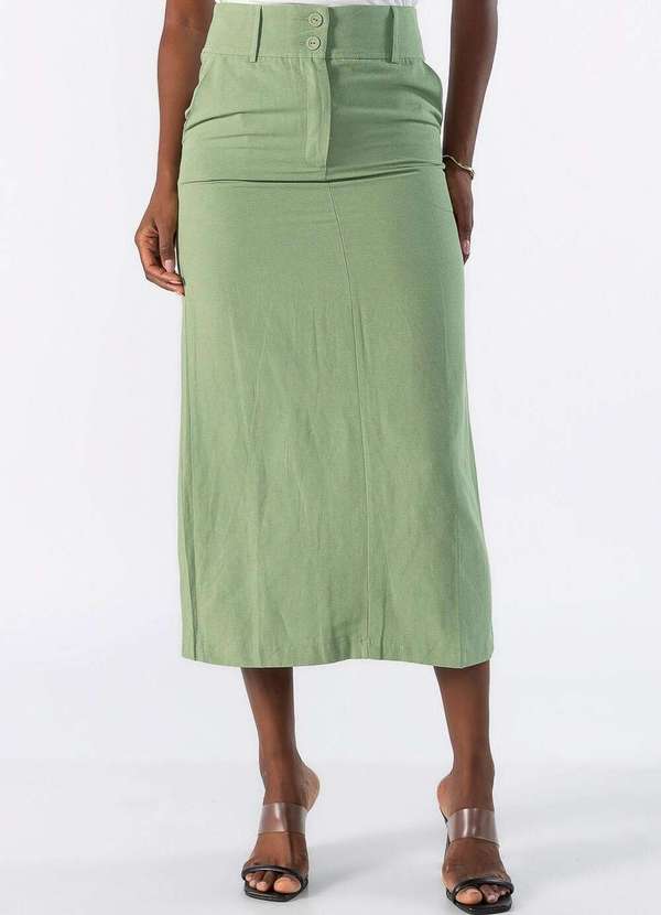 Lamis - Saia Midi com Bolso Faca Verde 2