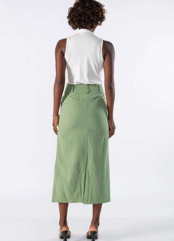 Lamis - Saia Midi com Bolso Faca Verde 4