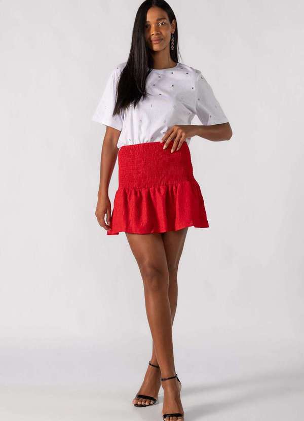 Lamis - Saia Mini com Lastex Vermelho 2
