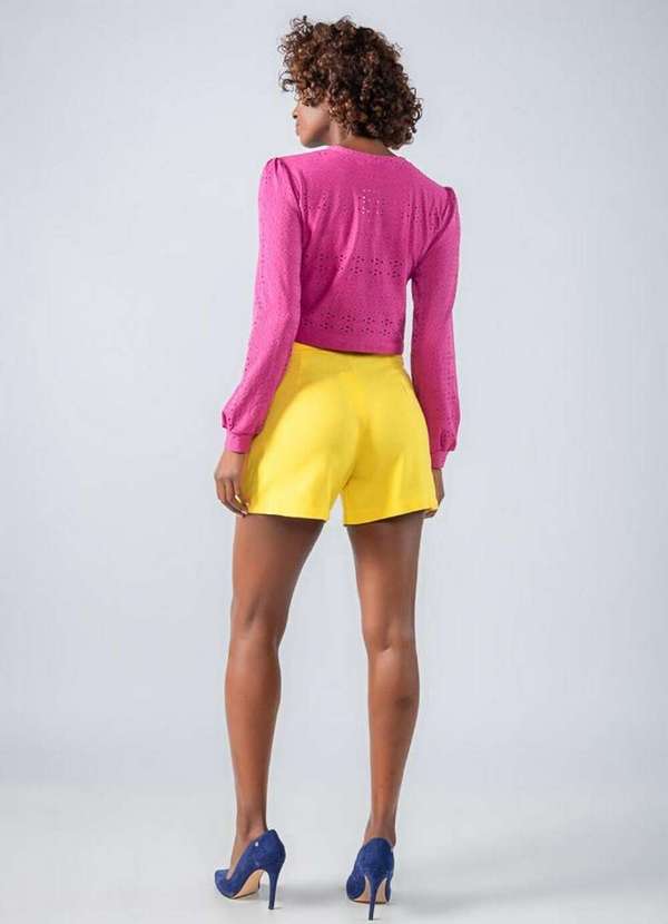 Lamis - Shorts em Viscolinho com Bolsos Amarelo 4