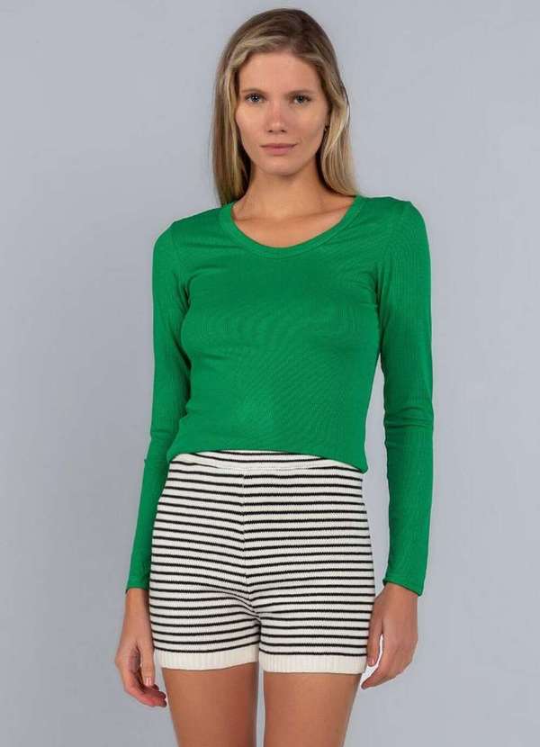 Lamis - Shorts Tricot Listrado Preto