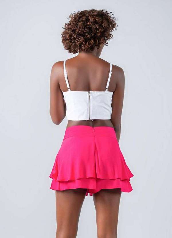 Lamis - Shorts Viscose Babado Amarracao Cos Pink 3