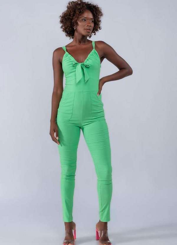 Lamis - Macacao Busto Franzido com Bolsos Verde