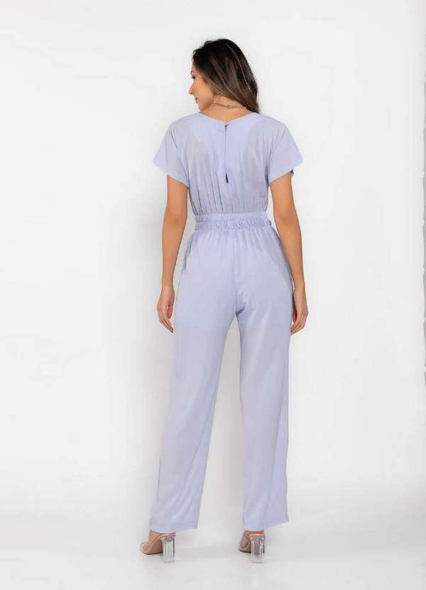 Lamis - Macacao Crepe Liso Acinturado com Bolsos Lilas 4