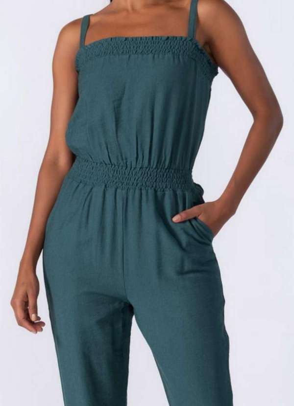 Lamis - Macacao em Viscose Lastex e Alcas Verde