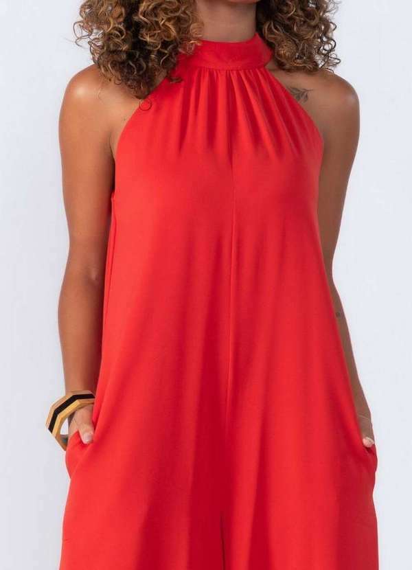 Lamis - Macacao Longo Pantalona Vermelho