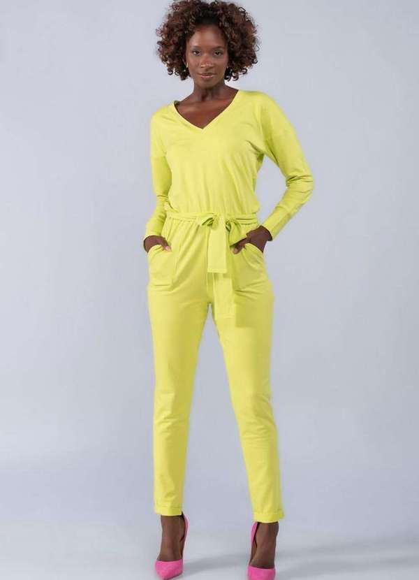 Lamis - Macacao Malha Moletinho Verde Neon