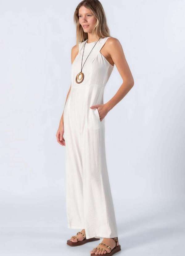 Lamis - Macacao Pantalona com Bolsos Off White 3