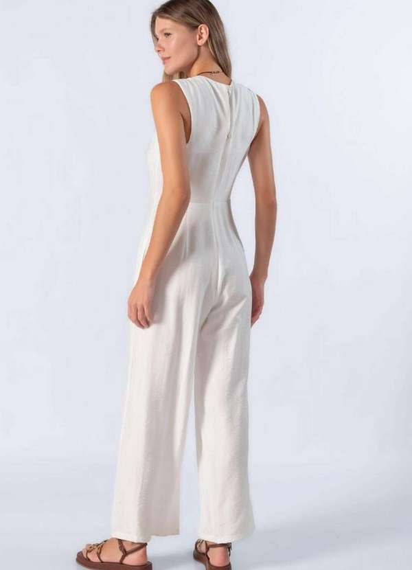 Lamis - Macacao Pantalona com Bolsos Off White 4