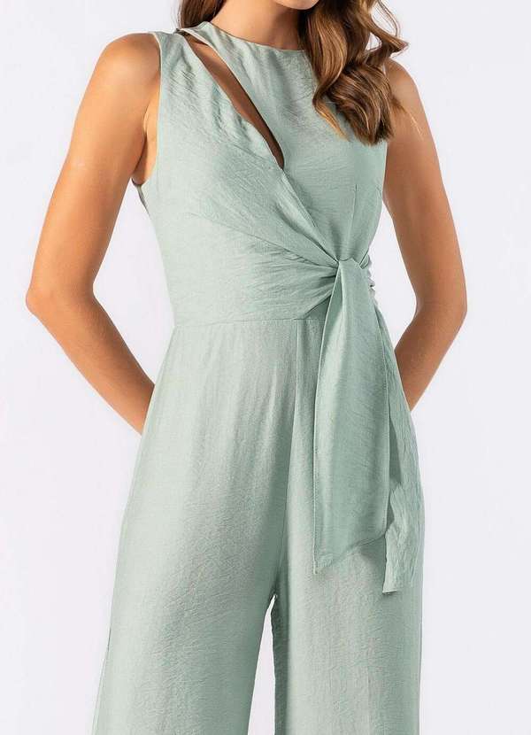 Lamis - Macacao Pantalona com Recorte no Busto Verde