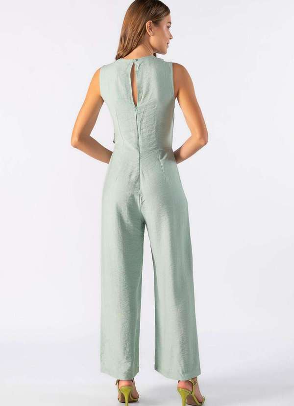 Lamis - Macacao Pantalona com Recorte no Busto Verde 4