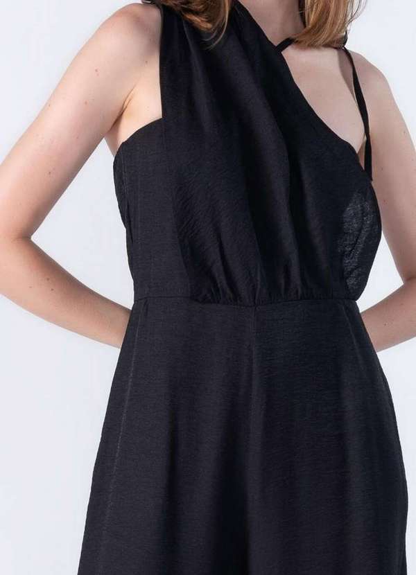 Lamis - Macacao Pantalona um Ombro Preto 2