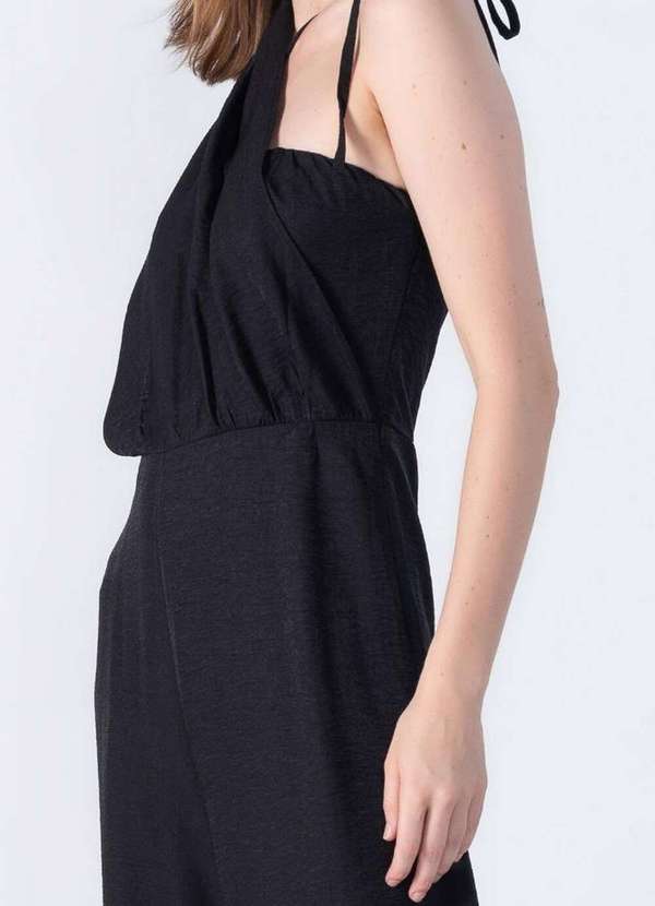 Lamis - Macacao Pantalona um Ombro Preto 3