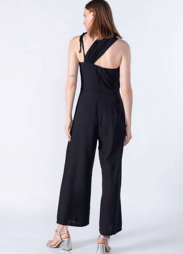 Lamis - Macacao Pantalona um Ombro Preto 4