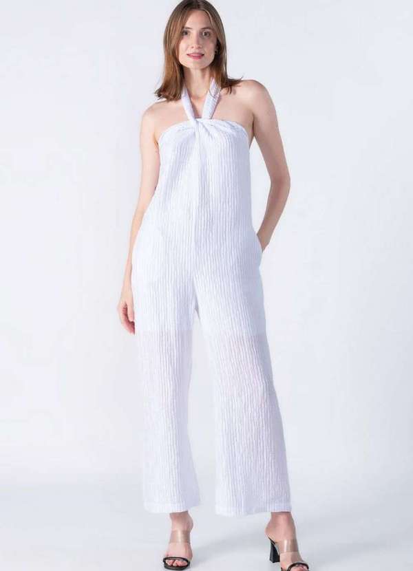 Lamis - Macacao Texturizado em Liocel Off White