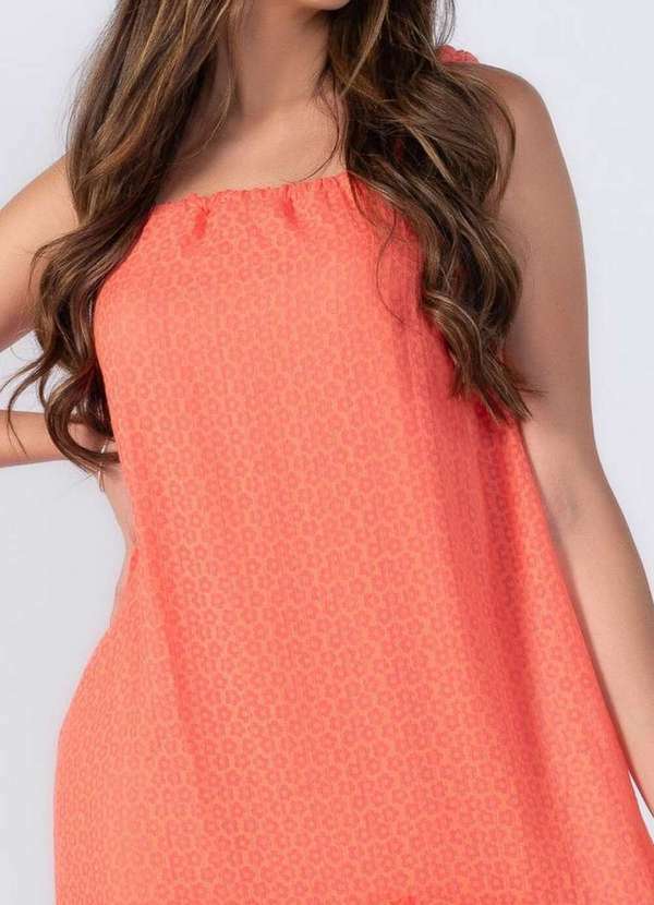 Lamis - Vestido Amplo Alongado com Babado Salmao 2