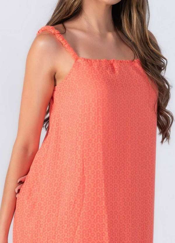 Lamis - Vestido Amplo Alongado com Babado Salmao 3