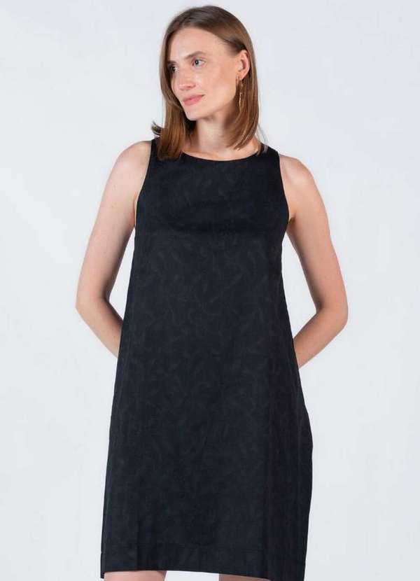 Lamis - Vestido Amplo com Texturas Preto 2