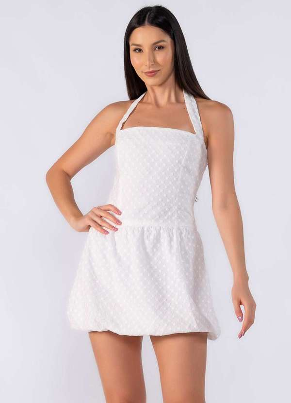Lamis - Vestido Balone Curto Frente Unica Off White