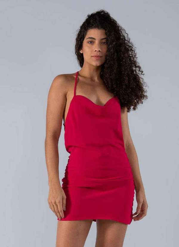 Lamis - Vestido Costas Vazadas e Franzido Laterais Pink 2