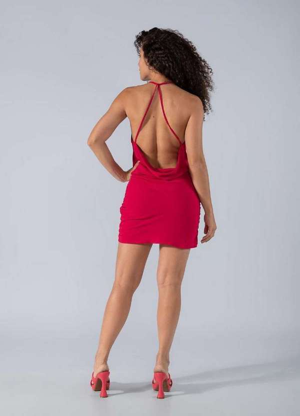 Lamis - Vestido Costas Vazadas e Franzido Laterais Pink 4