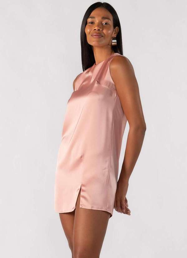 Lamis - Vestido Curto Acetinado Classico Rose 3