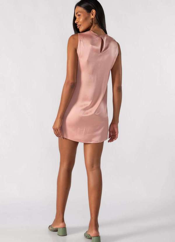 Lamis - Vestido Curto Acetinado Classico Rose 4