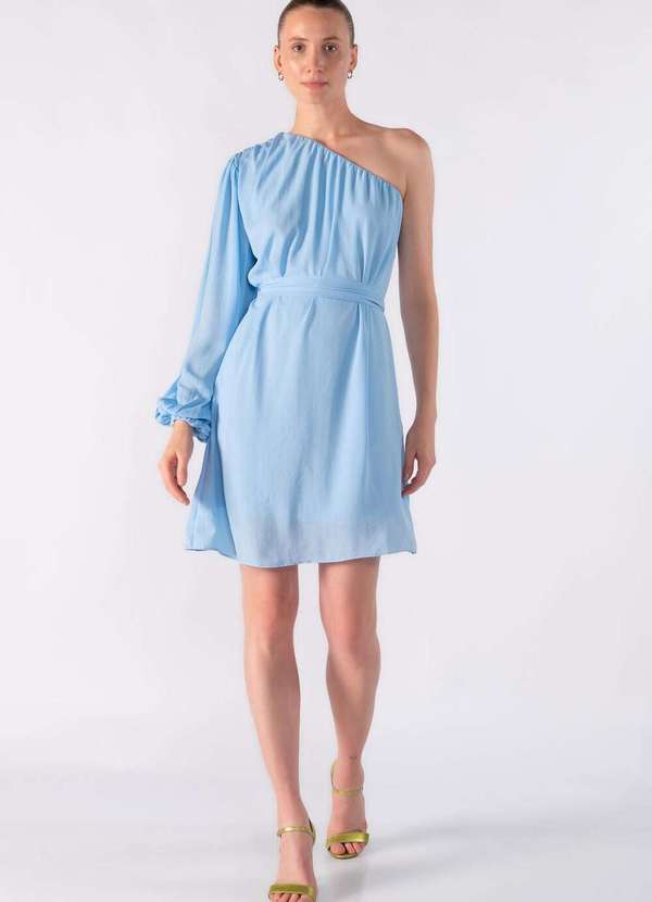 Lamis - Vestido Curto Manga Nula Azul 2