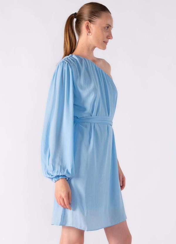 Lamis - Vestido Curto Manga Nula Azul 3