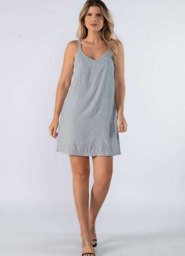 Lamis - Vestido Curto Plush com Aplicacao Verde